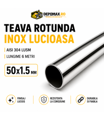 Teava rotunda inox lucios AISI 304 LUSM, 50 x 1.5 mm, 6 metri